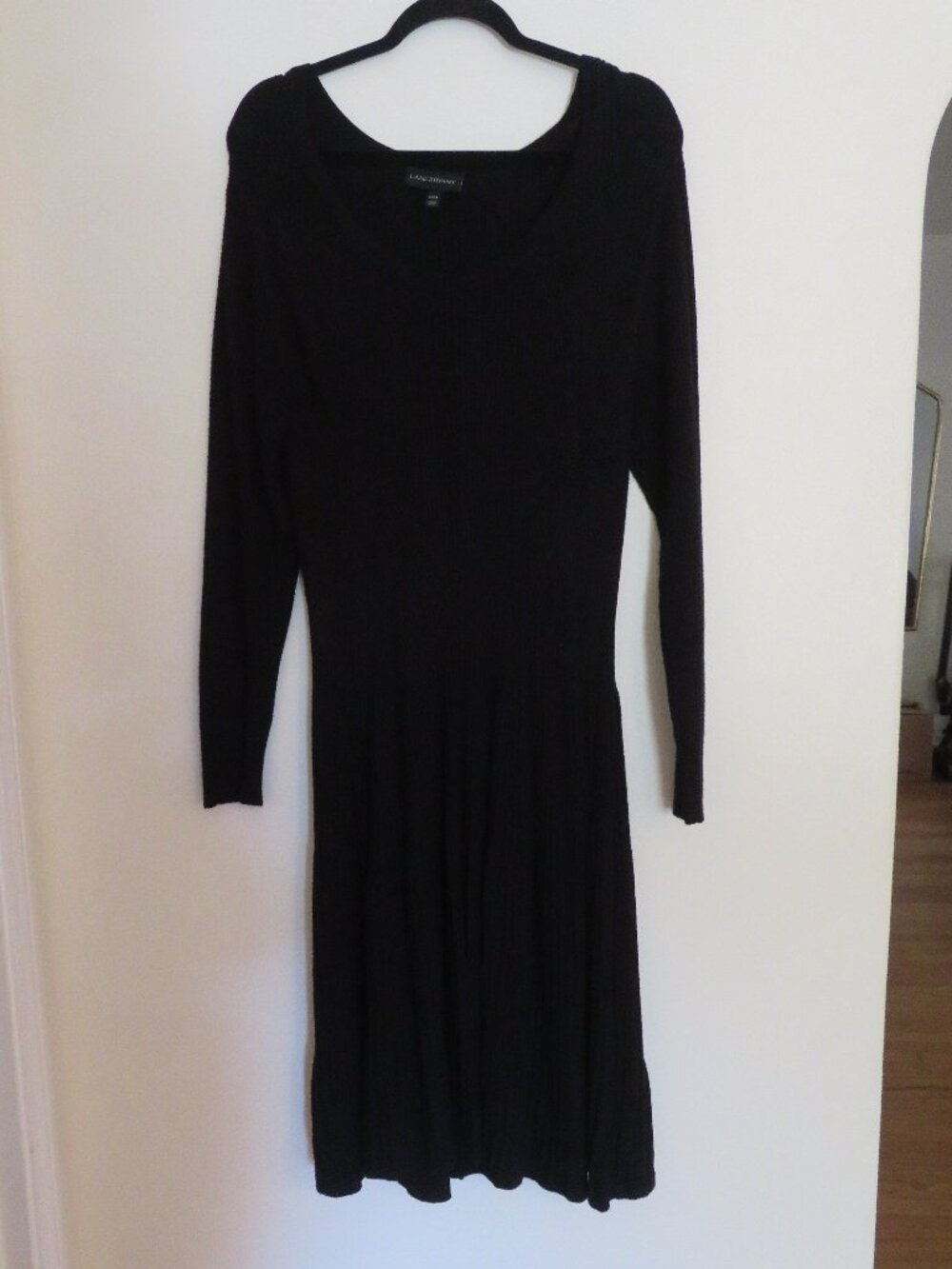 Lane Bryant | Size 22/24 | Black Knit Long Sleeve Stretch Fit & Flare Dress